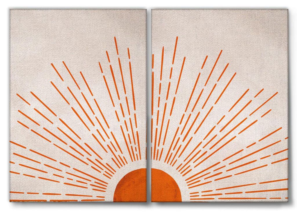 Giallobus - Moderne Zusammenfassung - Suntimes White 1 - Giallobus - 144x100cm | 2pz. x 70x100cm - Bild - Leinwand