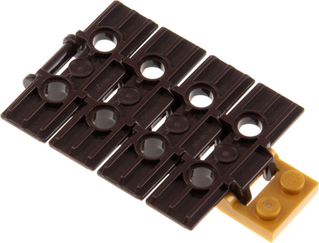 4x Lego Technic Kettenglieder 5x3x1 braun Platte 1x2 gold Griff 48336 57518