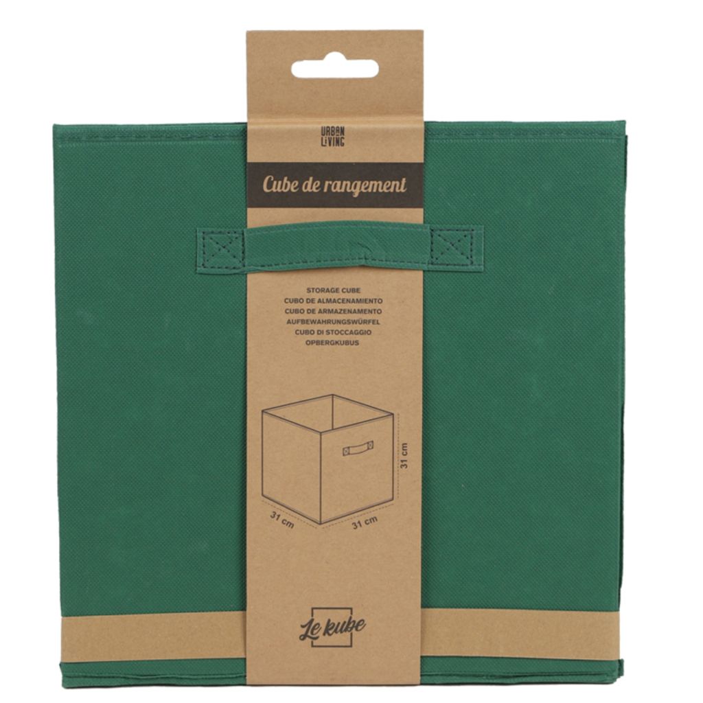 Aufbewahrungsbox Textil, dunkelgrün 31x31x31cm Produktbild 3