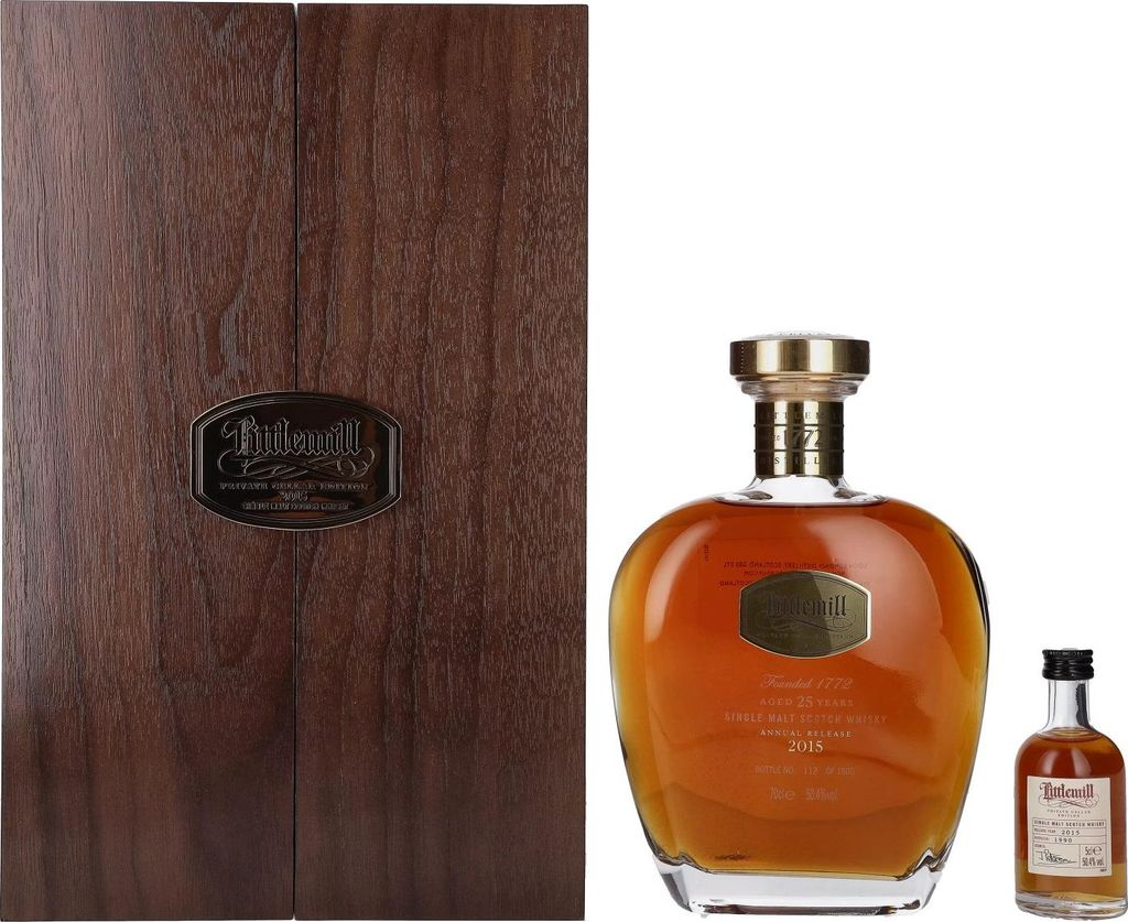 Littlemill Annual 2015 Release 25 Years Old Privat Cellar Edition 50,4% Vol. 0,7l in Holzkiste + Miniatur 0,05l