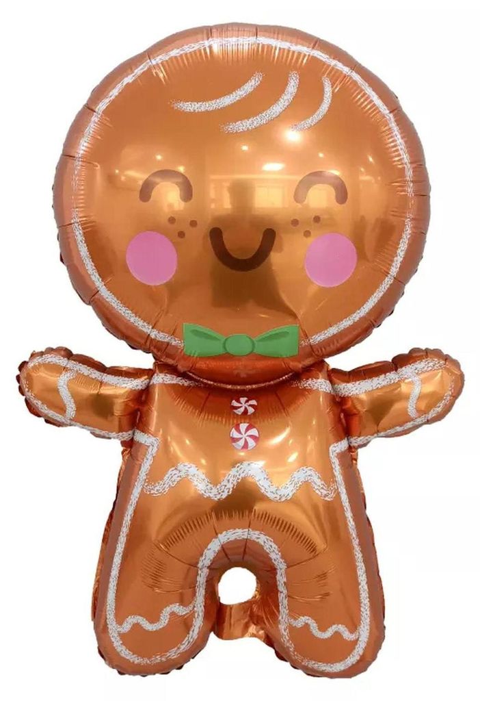 Folienballon Weihnachten, Lebkuchen-Männchen, ca. 80 x 53 cm