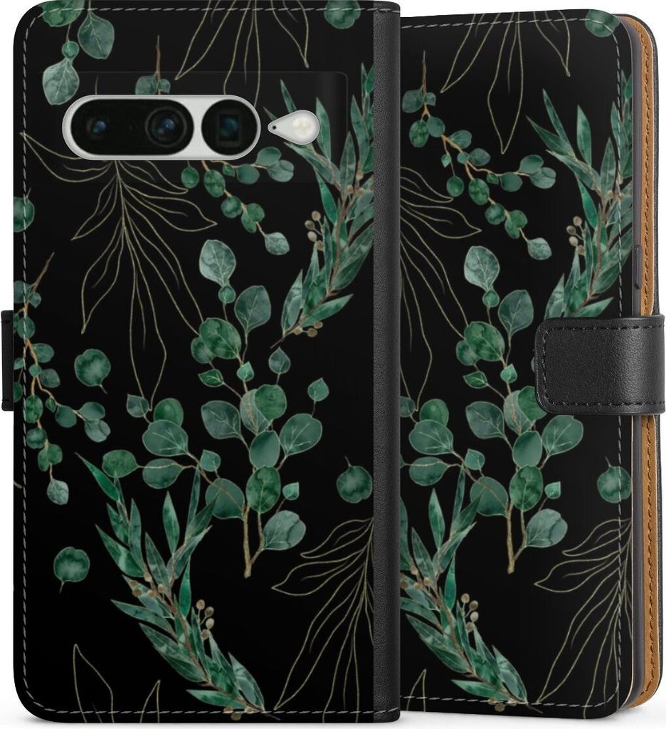 DeinDesign Klapphülle für Google Pixel 7 Pro Handytasche Lederhülle Tasche Blätter Natur Eukalyptus