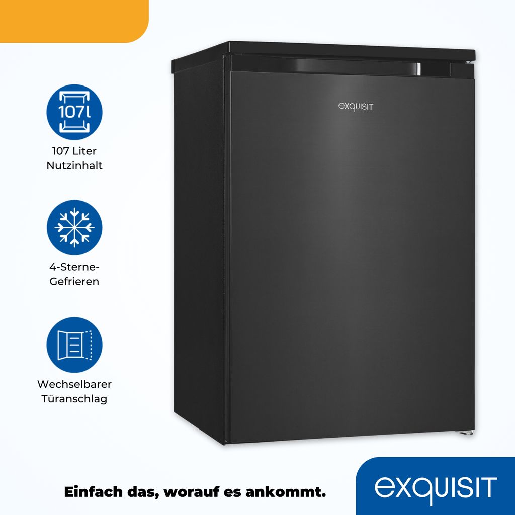 Exquisit Kühlschrank mit Gefrierfach, 107 Liter, kleiner Produktbild 3