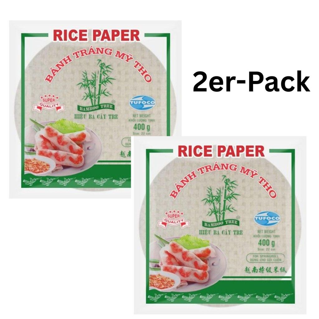 2er-Pack BAMBOO TREE Reispapier Sommerrolle Rund 22cm 400g