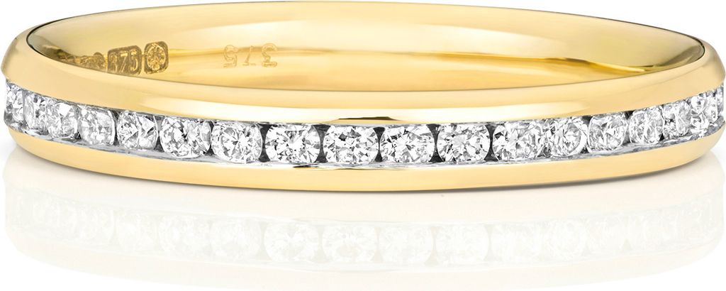 9 Karat (375) Gold Eternity Damen - Diamant Trauring/Ehering/Hochzeitsring Brillant-Schliff 0.44 Karat GH - SI3-I1, 50 (15.9); TRS187709KYRSK