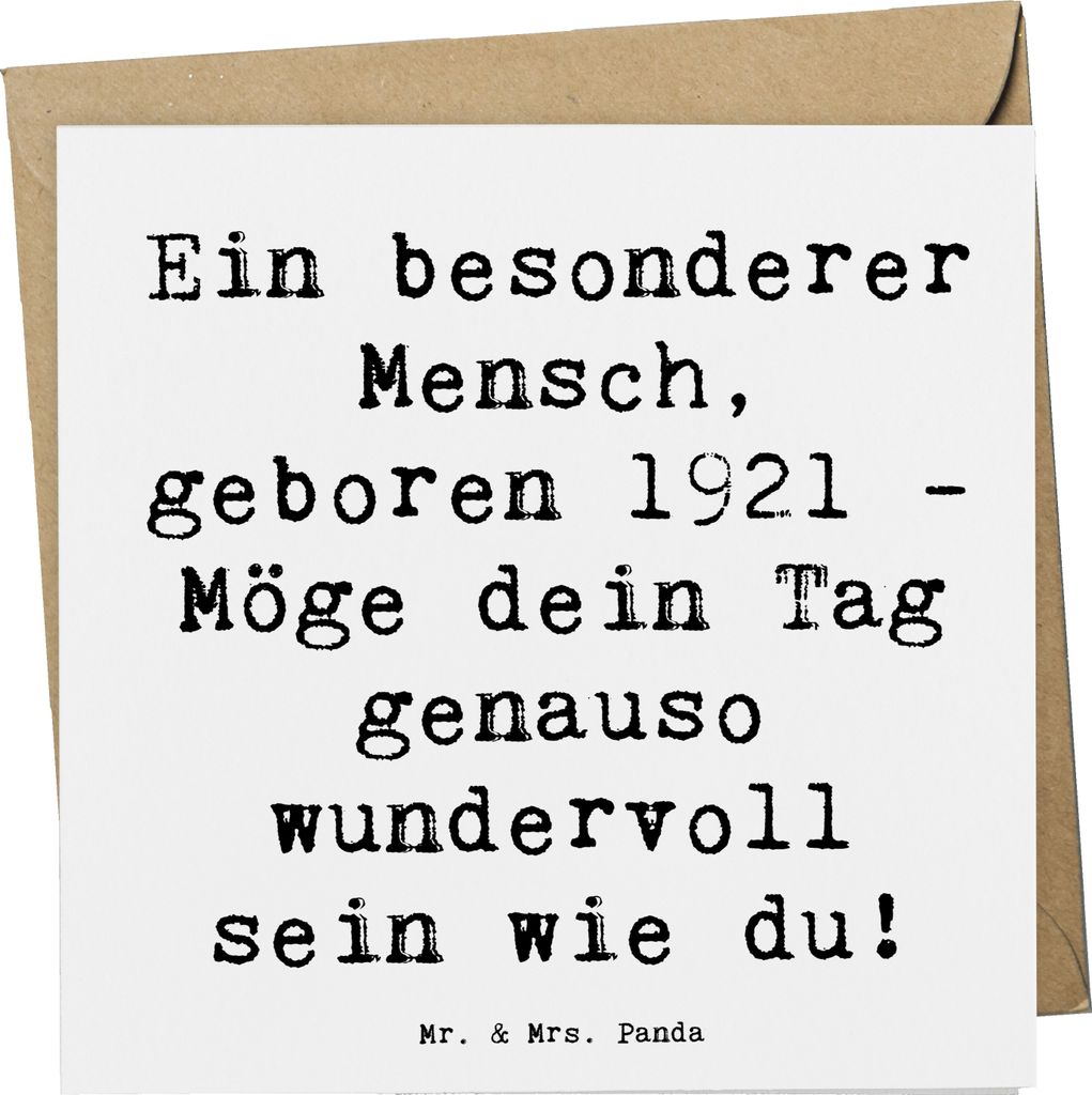 Mr. & Mrs. Panda Grußkarte Spruch 1921 Geburtstag - Weiß - Produktbild 