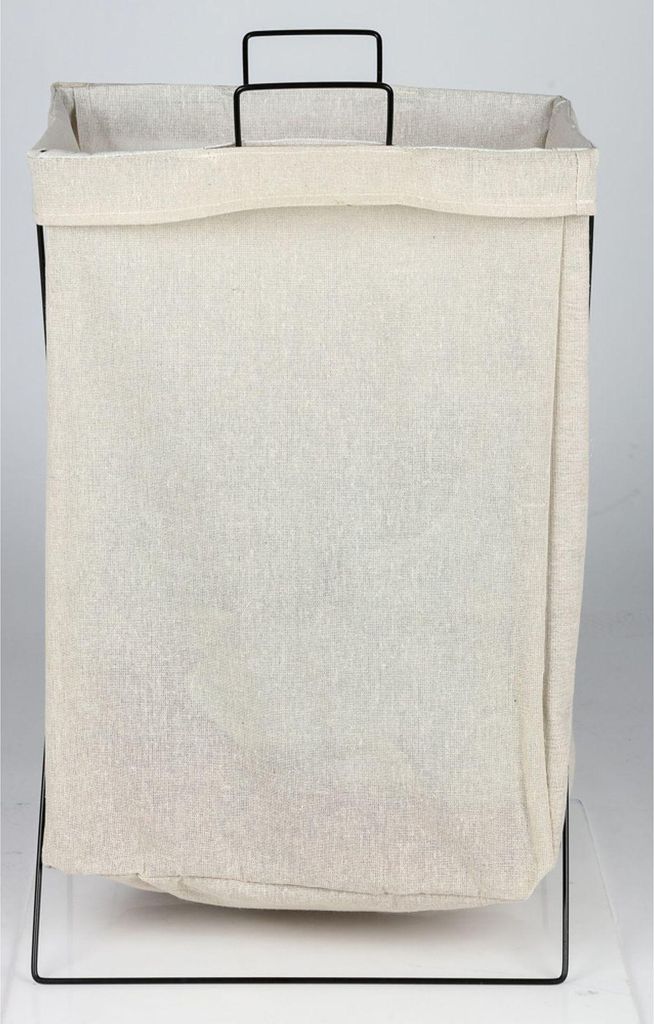 Wäschekorb mit Metallständer eckig ca. 36x28x54 cm stabiler Wäschesammler für Bad Schlafzimmer Waschküche BW