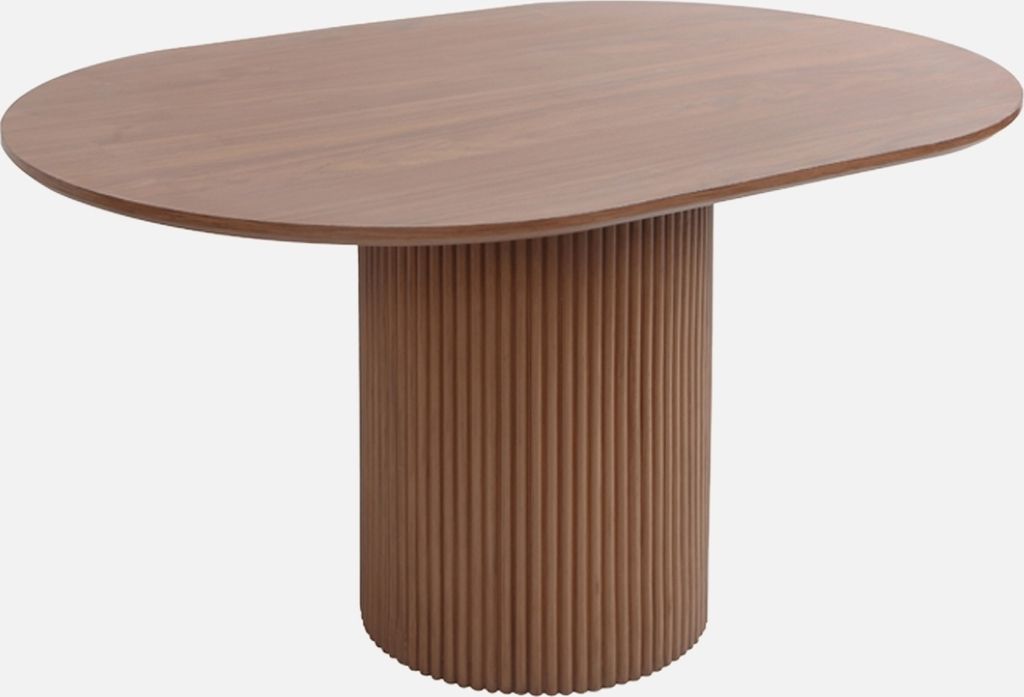 sweeek - Ovaler Couchtisch mit geriffelter Holzoptik - Produktbild 