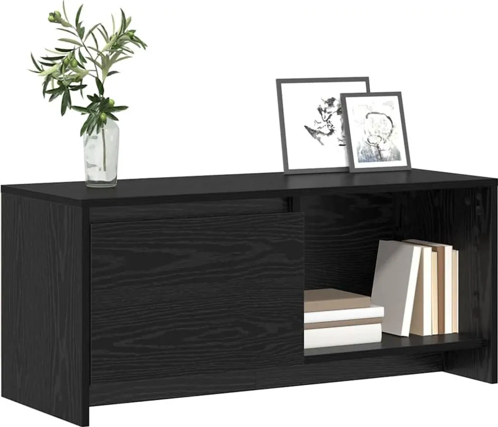 Maison Exclusive - Mobile TV da parete effetto rovere nero 90 x 35 x 40 cm - 3