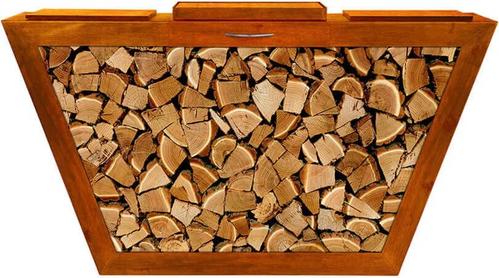 Range-bûches pour brasero et jardin PAULO 160cm stockage bois extérieur