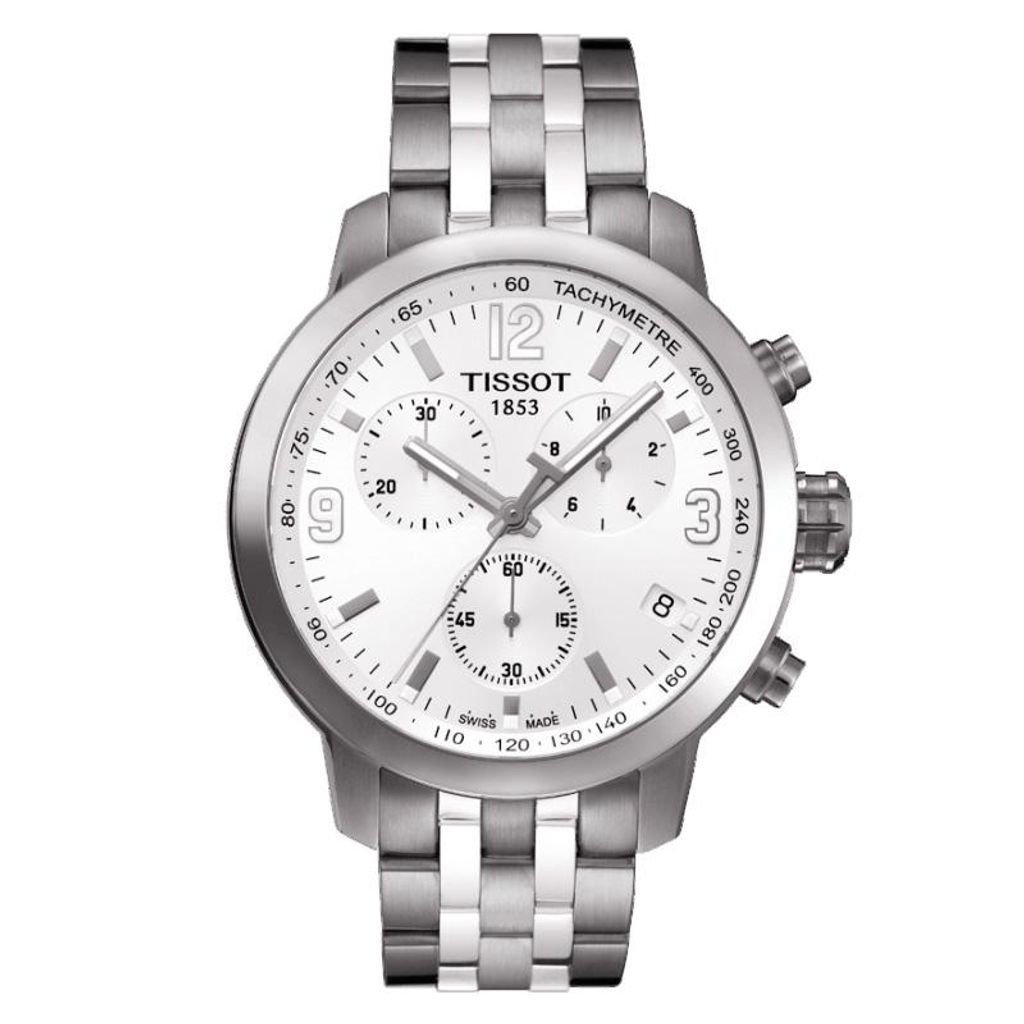Tissot PRC 200 Chronograph 42 mm Herrenuhr mit weißem Produktbild 