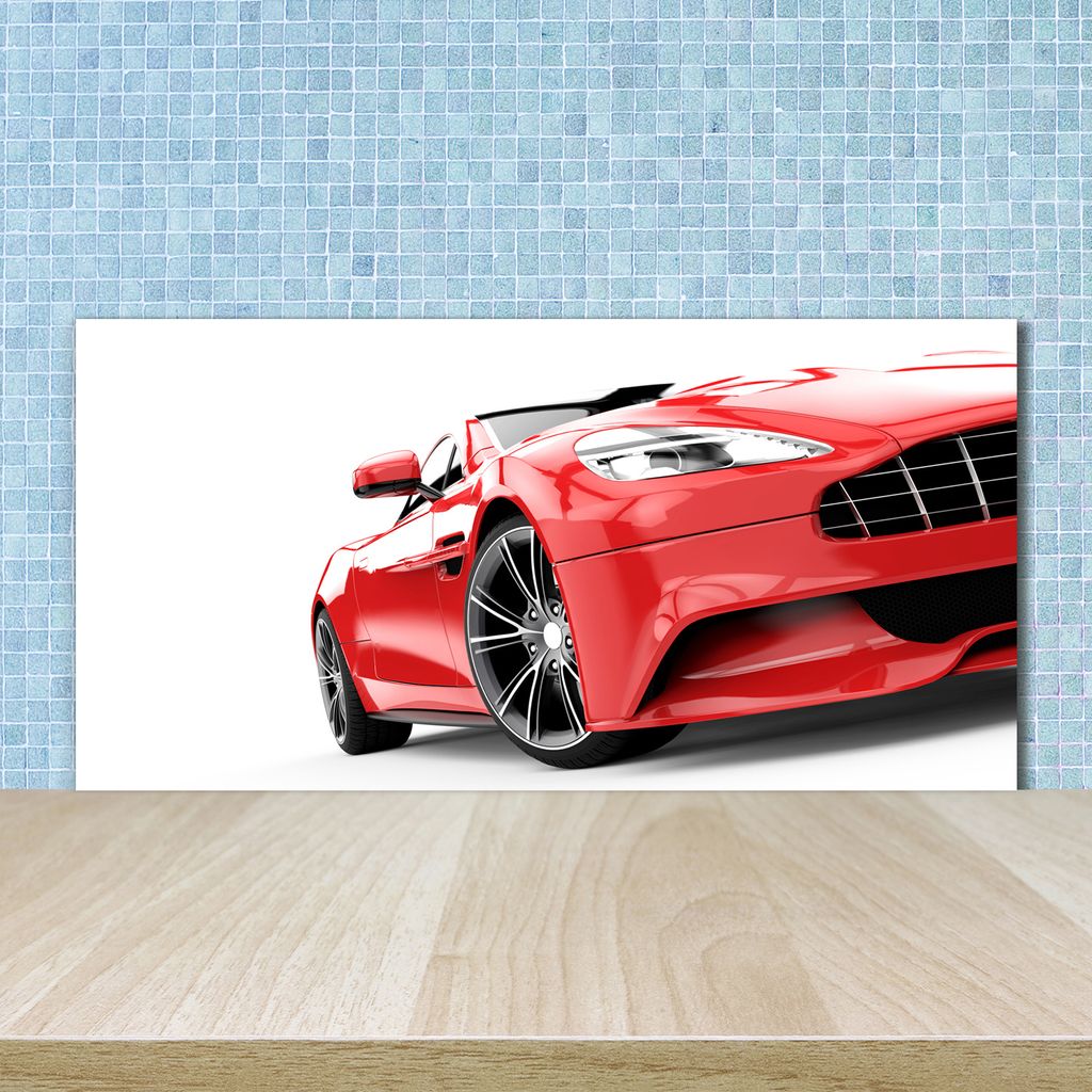 Tulup Küchenrückwand Spritzschutz aus Glas -100x50 -Spritzschutz auf gehärtetes GlasDeko Fahrzeuge Sportwagen