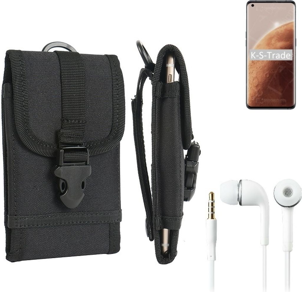 K-S-Trade Holster Schutz Hülle kompatibel mit Oppo Find X3 Pro Mars Eploration Edition Gürteltasche Handy Hülle Tasche outdoor Seitentasche schwarz