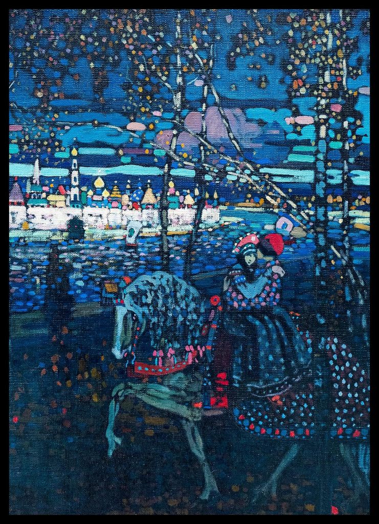 Plakat 50x70cm Reitendes Paar, Wassily Kandinsky Vintage für das Wohnzimmer
