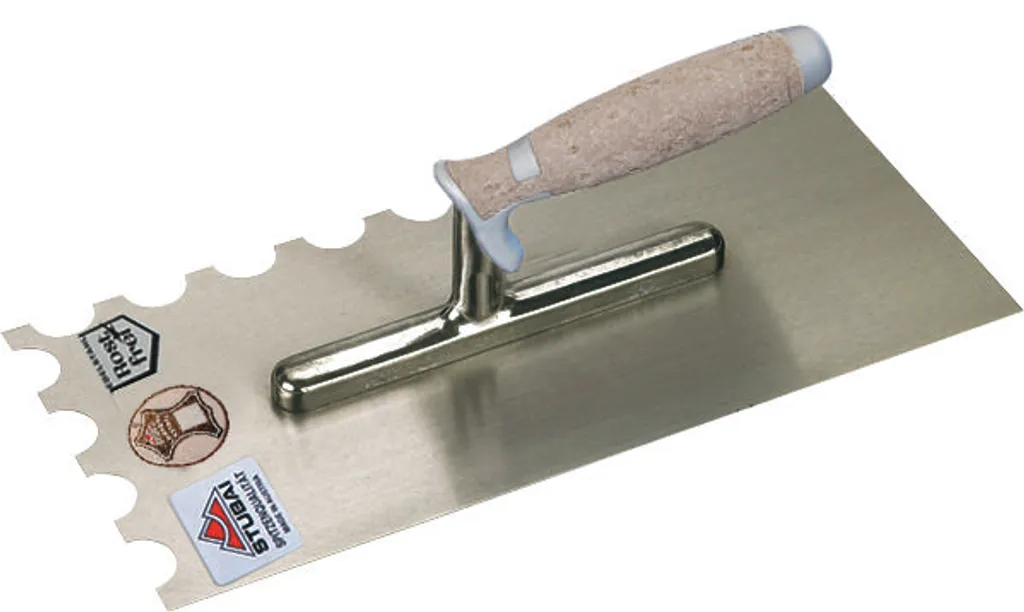 Cazzuola Stubai Acciaio Inox 280mm Manico in Pelle per Letto Centrale