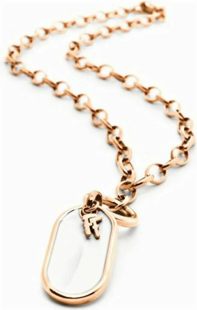 Collier Ras-de-cou Femme Folli Follie en Acier Rosé Longueur 30 cm