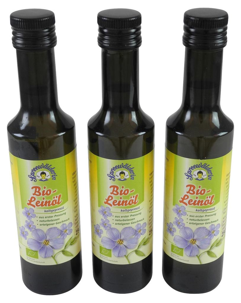 Leinöl kaltgepresst "Spreewälderin" 3er Pack (3 Flaschen à Produktbild 