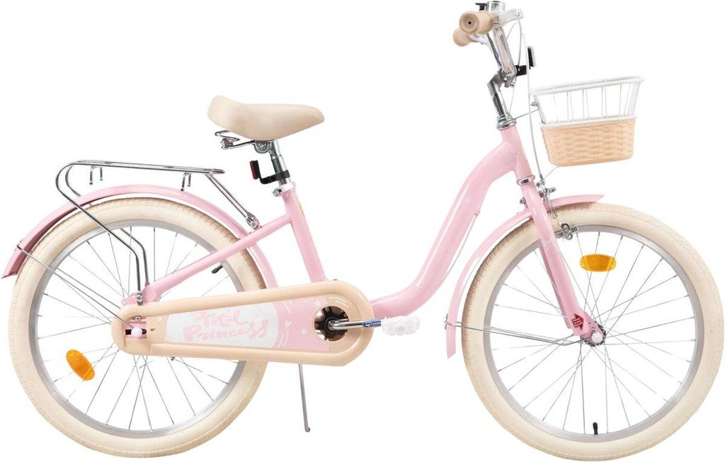 Kinderfahrrad – Für Kinder von 3–10 Jahren – Mit Stützrädern, Fahrradkorb & Gepäckträger – 51 cm