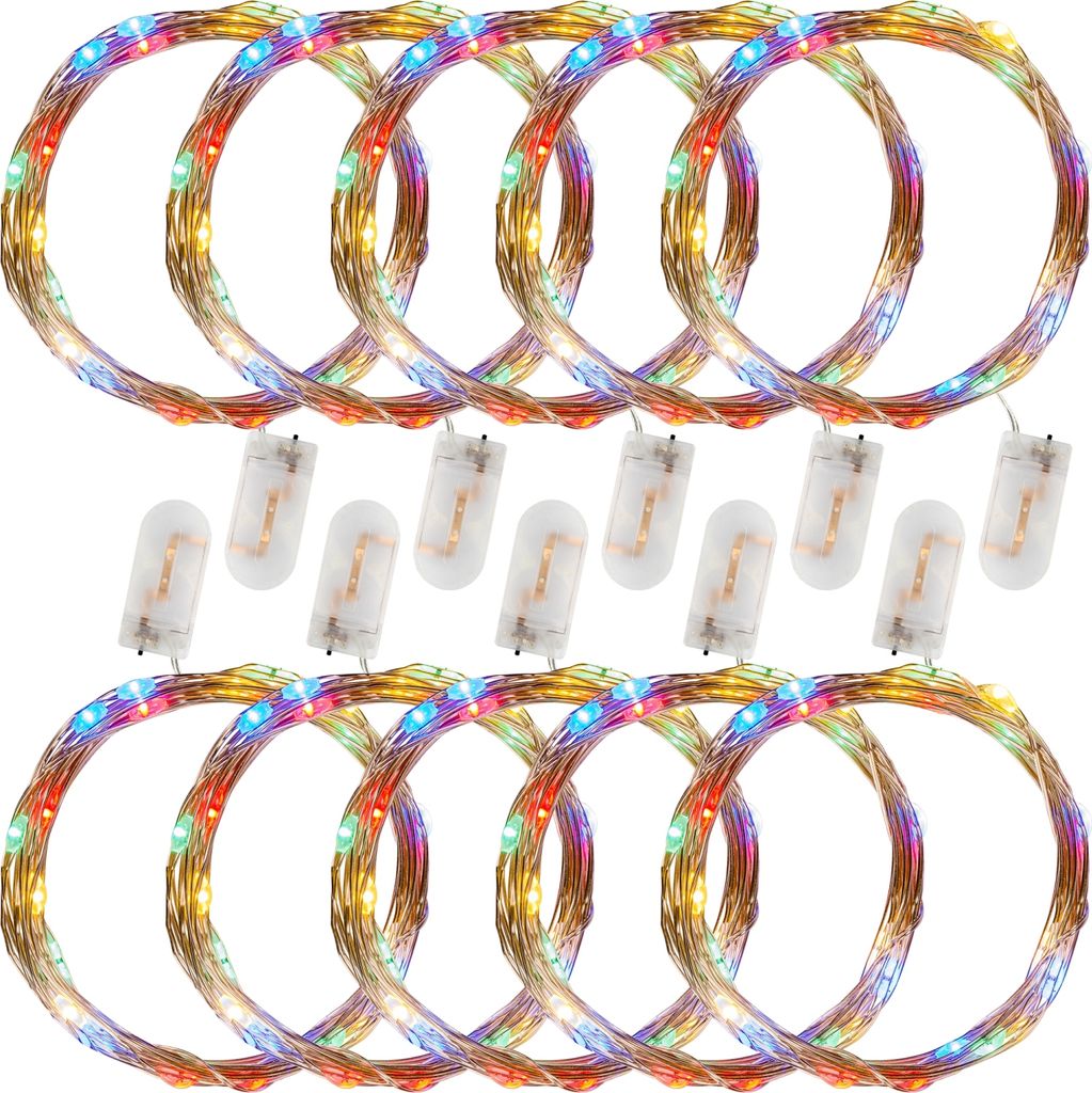 VOLTRONIC® 10Set 25 LED Lichterkette Draht, bunt, Batt Produktbild 