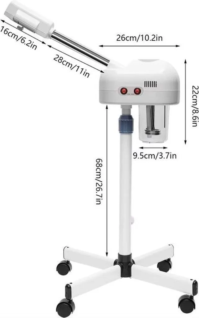 Vapozone professionnel 750W blanc à roulettes avec spray vapeur chaude