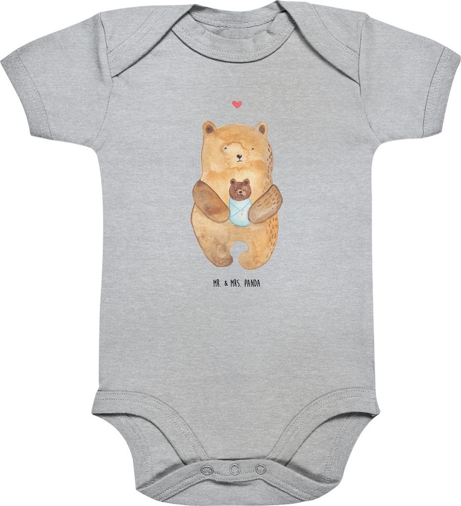 Mr. & Mrs. Panda overall baby Bär Baby 1. - 3. Monat - Heather Grey - Geschenk, Eltern, Geburtstag, Teddy, Taufe, Strampler, babykleidung body, ba...
