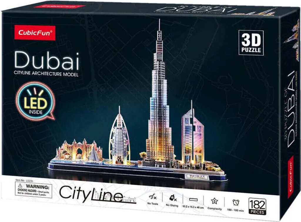 Maquette 3D Dubaï CityLine CubicFun : Puzzle d'architecture 182 pièces