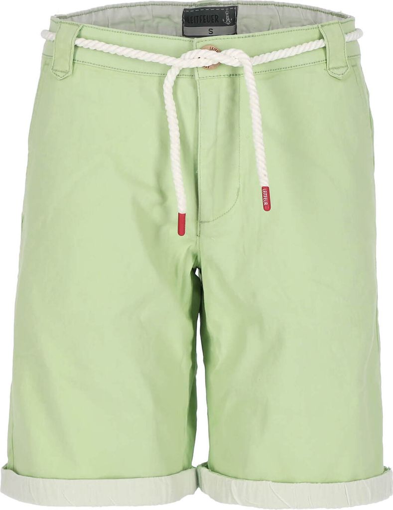 Leitfeuer Damen Bermuda mit umgekrempeltem Hosensaum - Moderne Kurze Hose mit Taschen in Lime Größe L