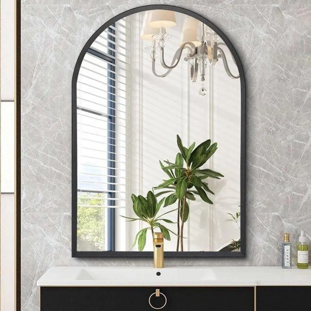 Miroir mural noir 30 x 40 cm - Objet de décoration élégant et moderne