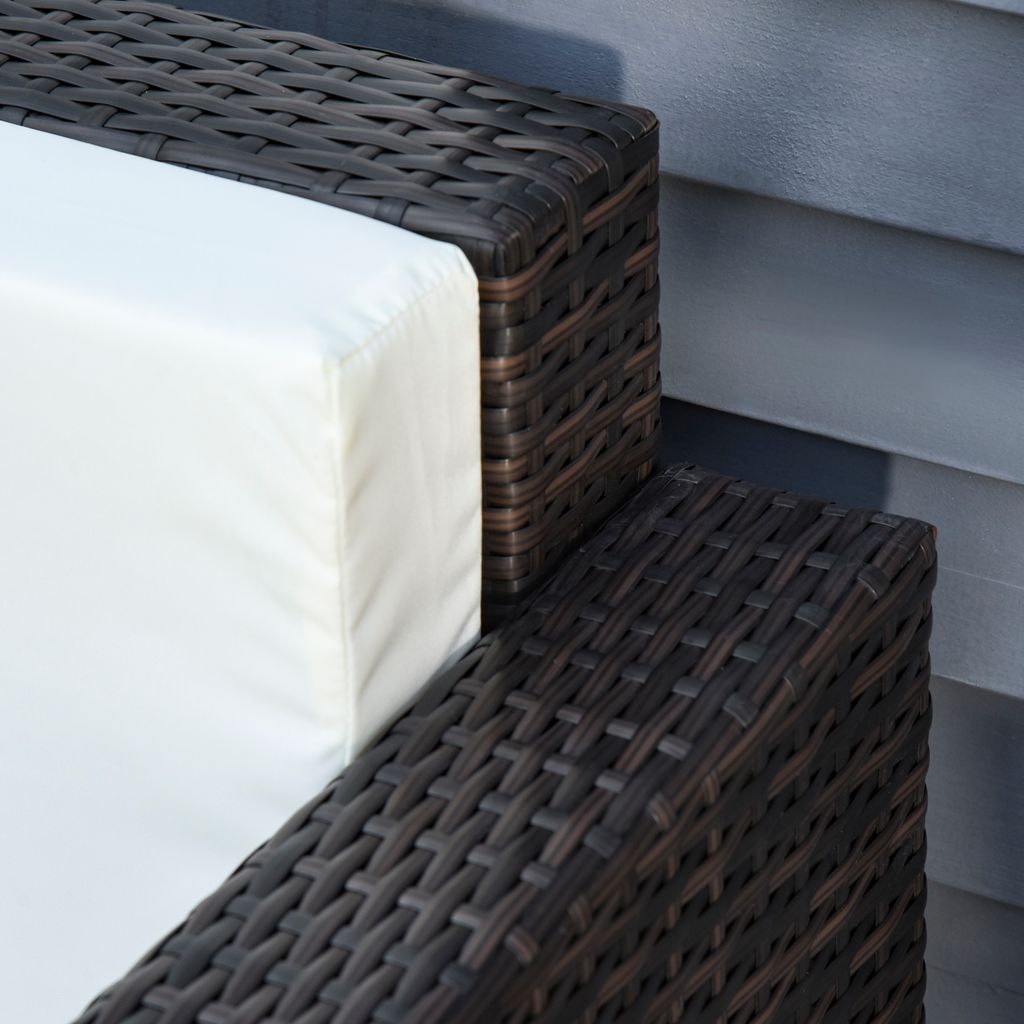 Outsunny Poly-Rattan Sofa mit Kissen 3-Sitzer Garten Produktbild 8