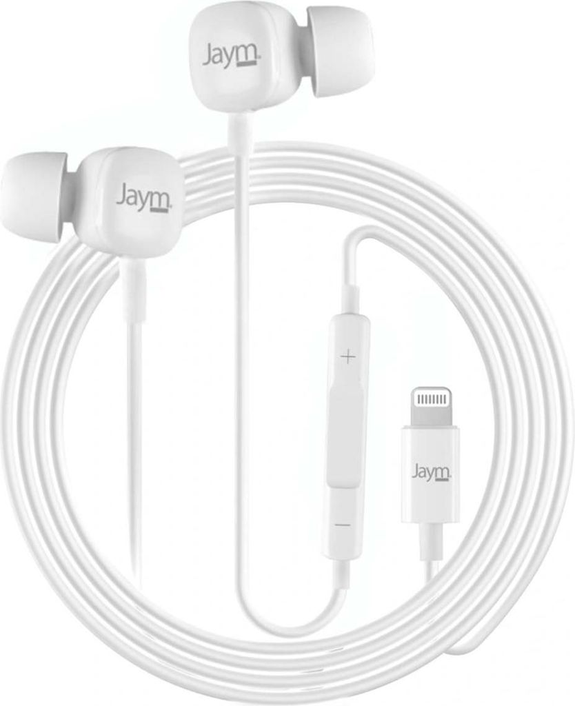 Jaym, Lightning In-Ear Kopfhörer MFI mit Mikrofon und integrierter Steuerung, Weiß