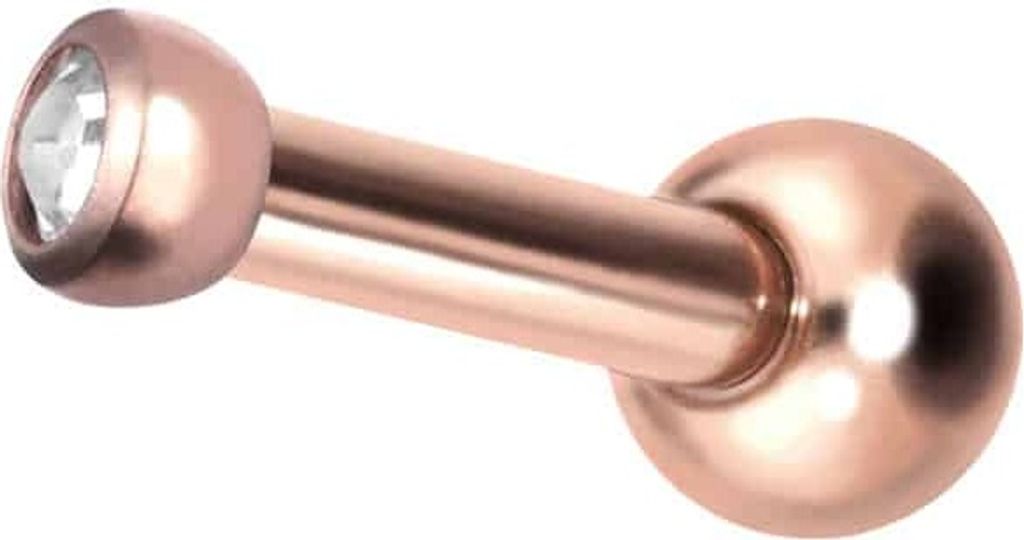 Ohrpiercing Titan Ohrpiercing mit Innengewinde KRISTALL RoséGold Stablänge: 8mm | Kugelgröße: 2mm