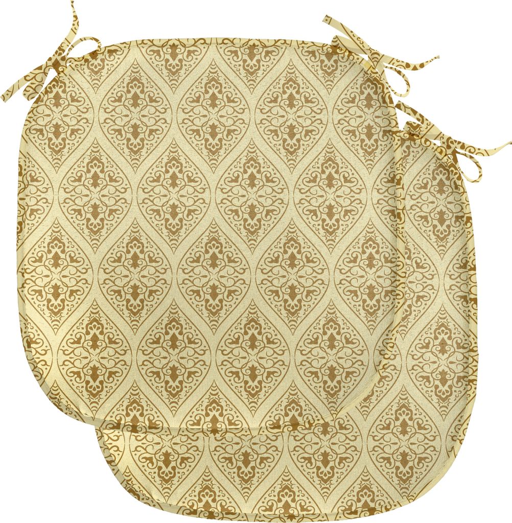 ABAKUHAUS Damast Polster für Esszimmerstühle, Victorian Vintage königliche, Dekoratives wasserfestes Kissen mit Riemen für Küchensitze, 40 cm ...