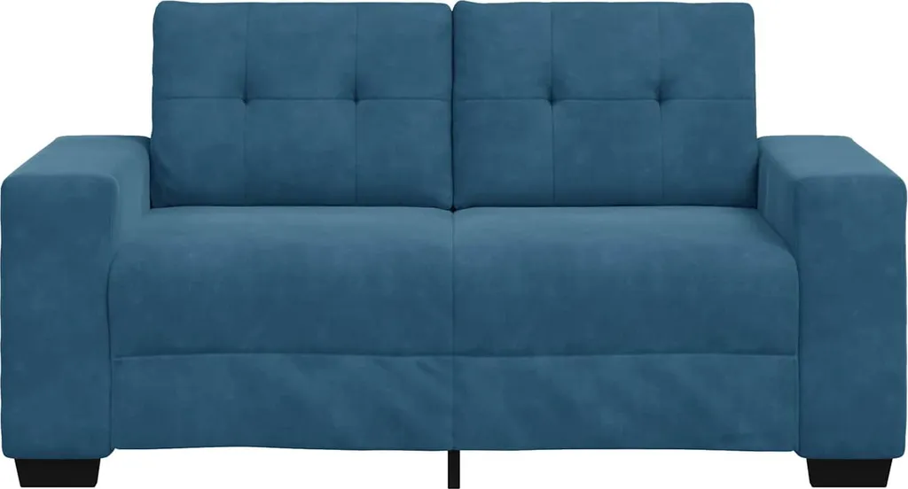 Canapé deux places d'angle de lecture avec son coussin bleu velours doux - 2