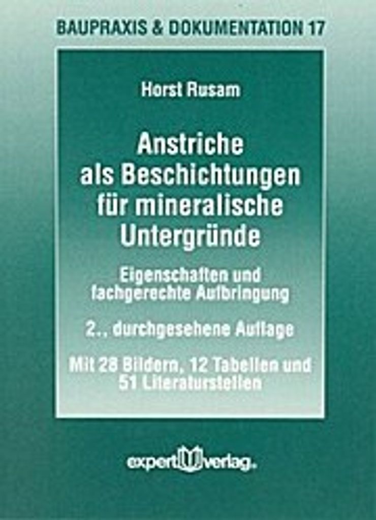 Anstriche als Beschichtungen für mineralische Untergründe