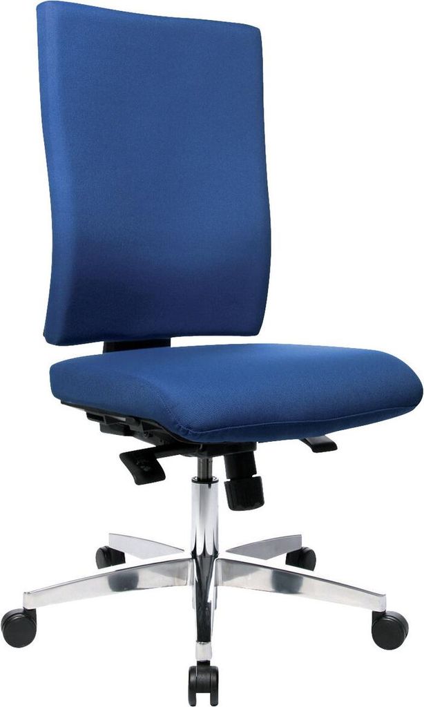Bürodrehstuhl Light Star 20 ohne Armlehnen - blau Sicherheitsdoppelrollen für al.