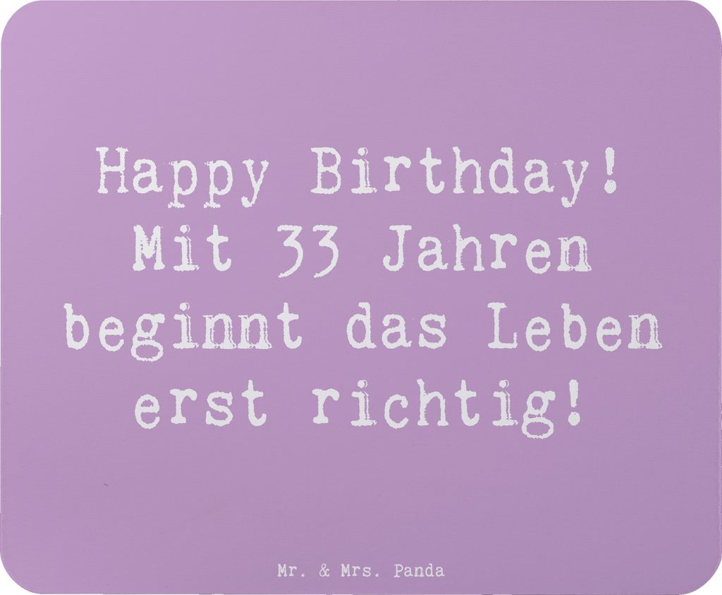 Mr. & Mrs. Panda Mousepad Spruch 33. Geburtstag - Lavendeltraum - Geschenk, neues Lebensjahr, mauspad laptop, Geburtstagsgeschenk, Mouse Pad, einzi...