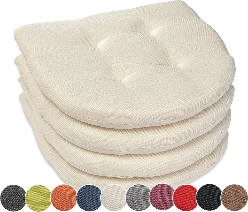 sunnypillow 4er Set Stuhlkissen 40x40 cm Polsterauflage 5cm Produktbild 