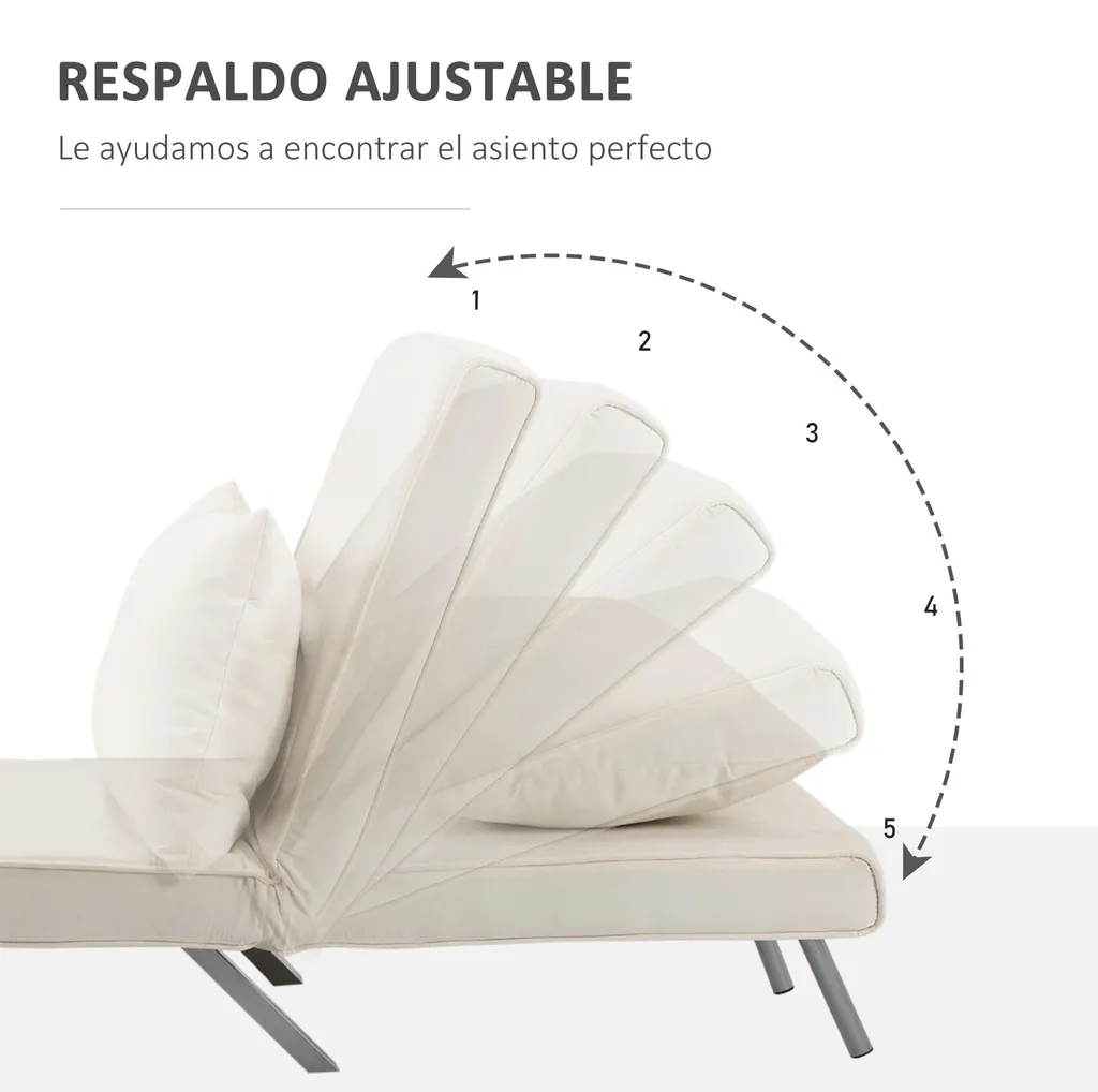 Lit d'appoint pliant pour studio et bureau, fauteuil convertible mousse