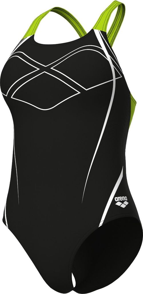 arena Graphic Swim Pro Back Badeanzug Damen, Farbe:Schwarz, Größe:36