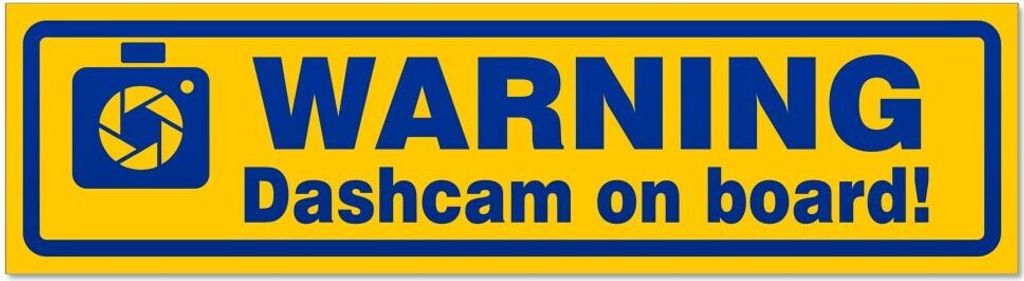 Kiwistar - Autoaufkleber - Blau - 60 x 16 cm - Dashcam on Board Warning invertiert - Hinweis Aufkleber Sticker für Auto, Kfz, Fahrrad, PKW, LKW
