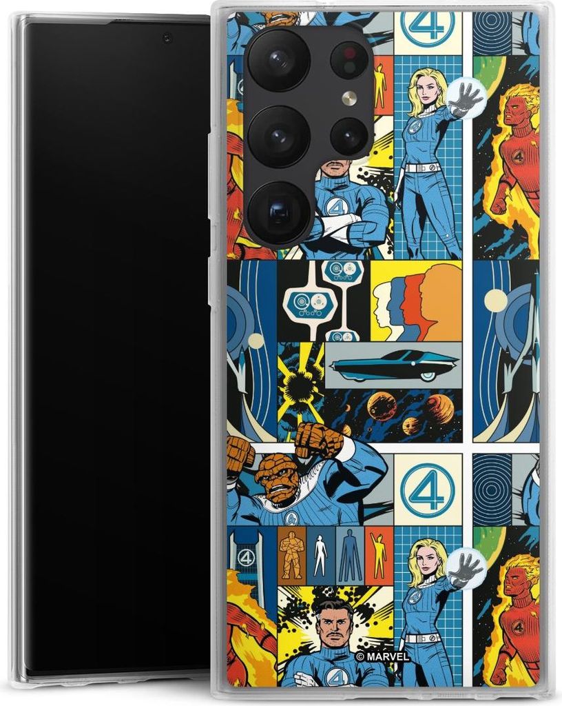DeinDesign Handyhülle für Samsung Galaxy S23 Ultra Silikon Hülle Case Smartphone Schutzhülle Offizielles Lizenzprodukt Marvel The Fantastic Four