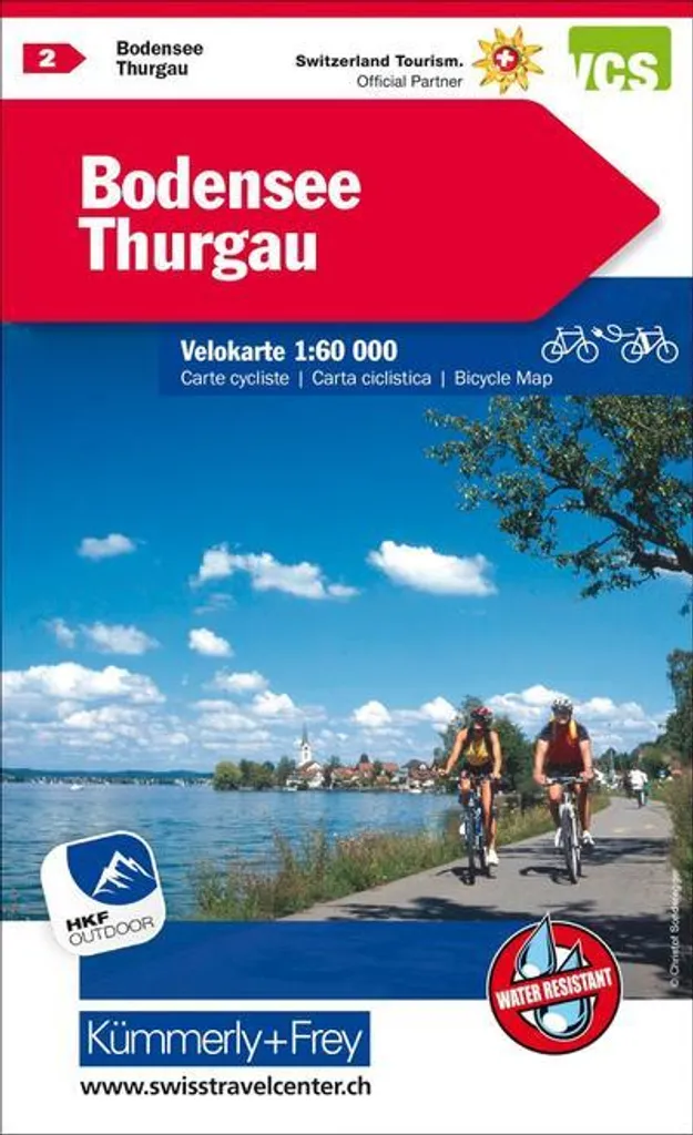 Ne vous perdez plus à vélo en Thurgovie : Carte KuF 02 Bodensee 1:60k