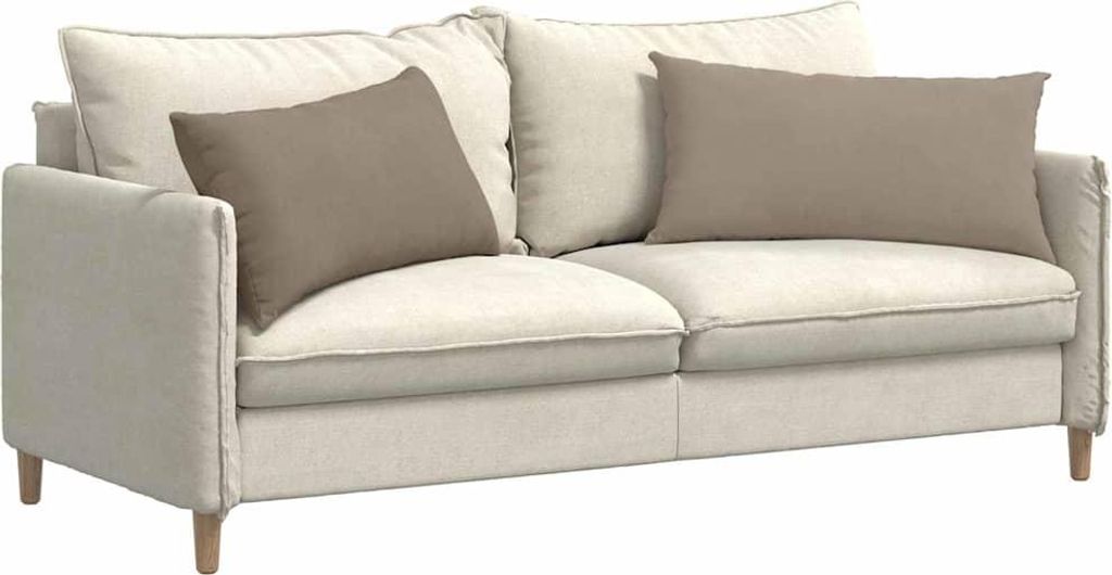 (Robust Möbel) Sofakissen 2 Stück Taupe 80 x 40cm Stoff - CL924019 - Gartenmöbelauflagen