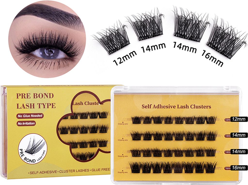 INF MJ10-06 Einzelne falsche Wimpern (4 Paare) - Natürlich & Voluminös Modell 6