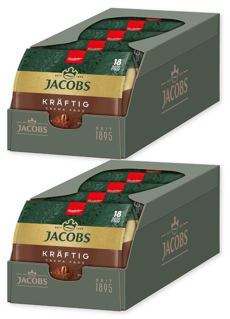JACOBS Pads Crema kräftig 180 Getränke - 10 x18 Kaffeepads Produktbild 