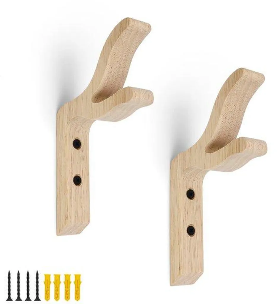 Patères en bois de hêtre lot de 2 cornes murales design éco-conçu