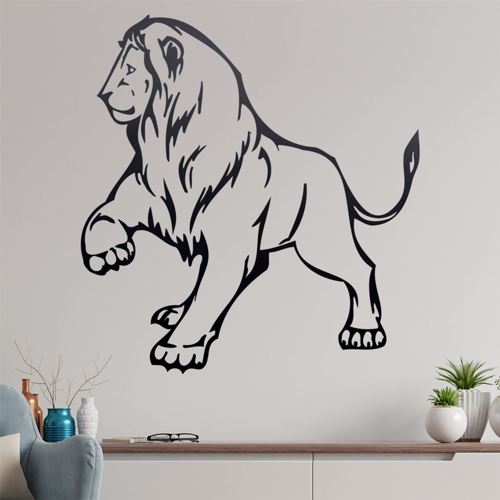 Löwe Wandtattoo in 6 Größen - Wandaufkleber Wall Sticker - Dekoration, Küche, Wohnzimmer, Schlafzimmer, Badezimmer