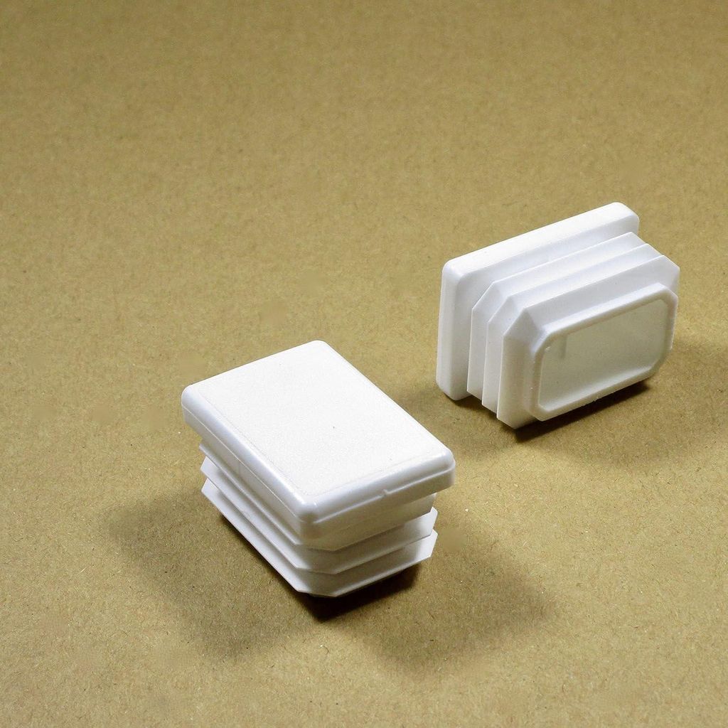 Ajile, 4 Stück, Rechteckiger Lamellenstopfen 40x27 mm (Wandstärke 1,0,3,0 mm), Weiß EPH216x4