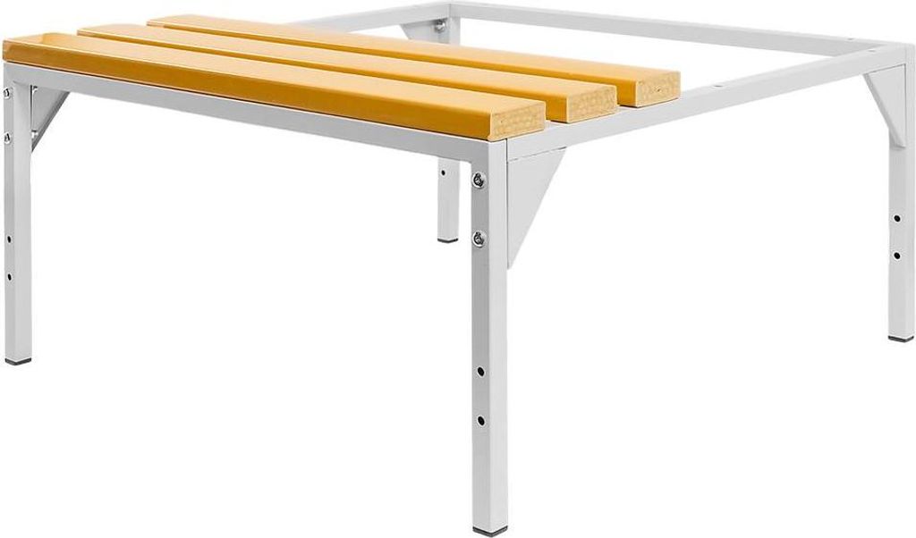 Sockel mit WPC-Sitzbank für Mega-M OHS-Schrank J-80 B-80 cm T-80 cm H-43 cm verschraubt N