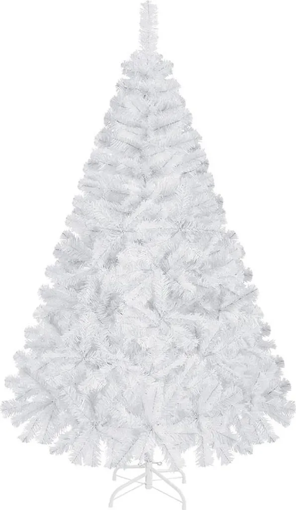 Grand sapin de Noël artificiel blanc 183 cm réaliste et facile à monter